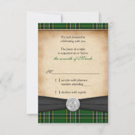 Irish Tartan Celtic Claddagh Lucky Bröllop OSA Kort