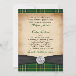 Irish Tartan Celtic Claddagh Lucky i Kärlek Bröllo Inbjudningar