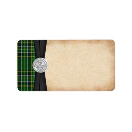 Irish Tartan Claddagh Bröllop Blank Address Label Adressetikett