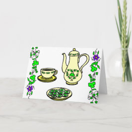 Irish Tea Set St. Patrick's Day Greeting Card Kort