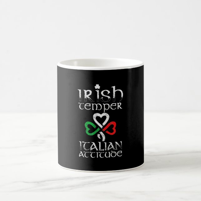 IRISH TEMPER ITALIAN ATTITUDE St patricks day Kaffemugg (Center)