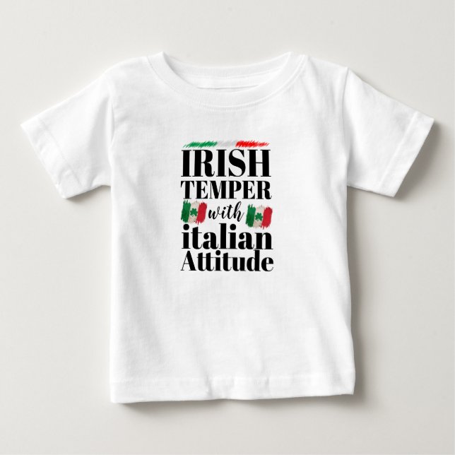Irish Temper med italiensk Attitude St. Patrick's T Shirt (Framsida)