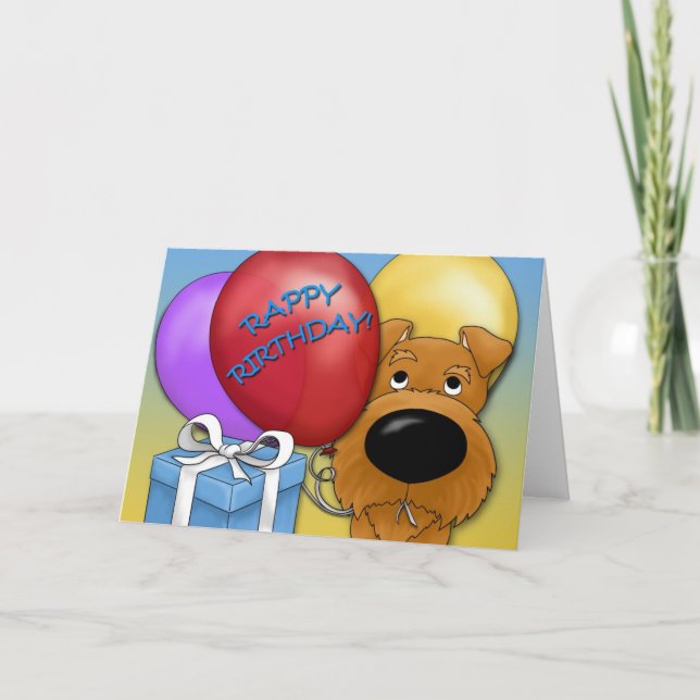 Irish Terrier Birthday Card Kort (Framsida)