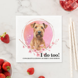 Irish Terrier Bröllop Napkins with Hundar Photo Pappersservett