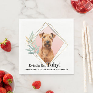 Irish Terrier Bröllop Napkins with Hundar Photo Pappersservett