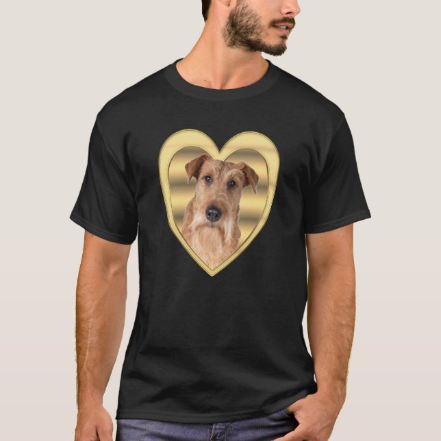 Irish Terrier Dog Dog Heart  Irish Terrier  1 T Shirt (Framsida)