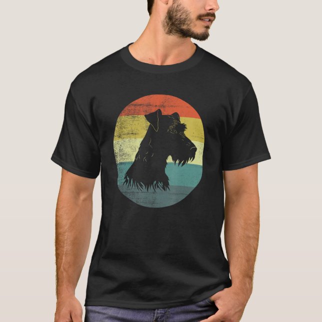 Irish Terrier Dog Retro Style T Shirt (Framsida)