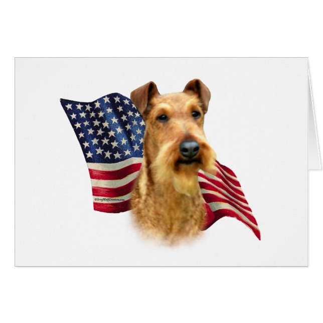 Irish Terrier Flagga Hälsningskort (Framsidan Horizontal)
