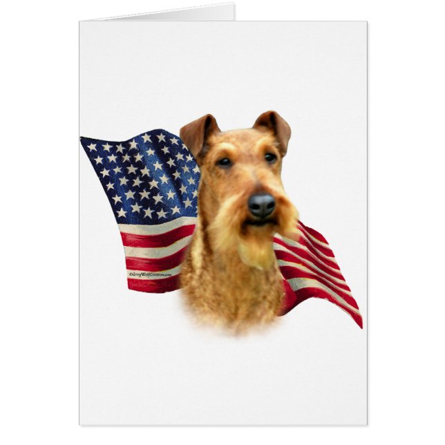 Irish Terrier Flagga Hälsningskort (Framsidan)