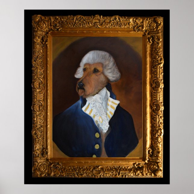 Irish Terrier "gentleman" Painting Art Poster (Framsidan)