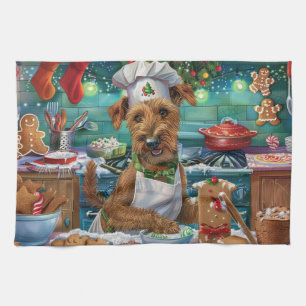 Irish Terrier Helgdag Baking: God jul Kökshandduk