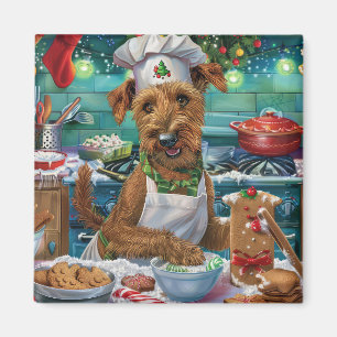 Irish Terrier Helgdag Baking: God jul Magnet