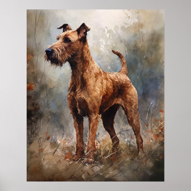 Irish Terrier Hund Art Print Poster (Framsidan)