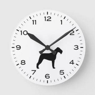 Irish Terrier Hund aveln Silhouette Rund Klocka