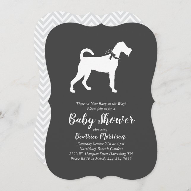 Irish Terrier Hund Baby Shower Gender Neutral Inbjudningar (Fram/baksida)