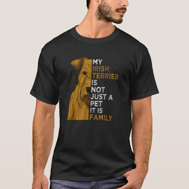 Irish Terrier Hund Family Gift Idea T Shirt (Framsida)