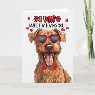 Irish Terrier Hund Made for Loving You Valentine Helgkort
