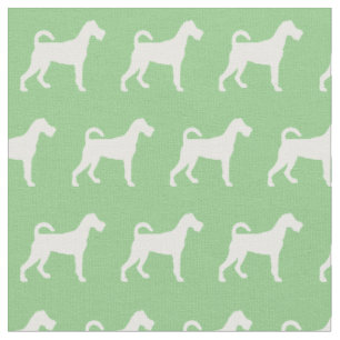 Irish Terrier Hund Silhouette Pet Sage Grönt Tyg