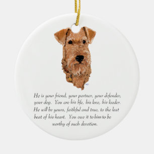 Irish Terrier Keepsaké - Male Julgransprydnad Keramik