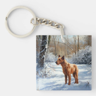 Irish Terrier Låt det snöa jul