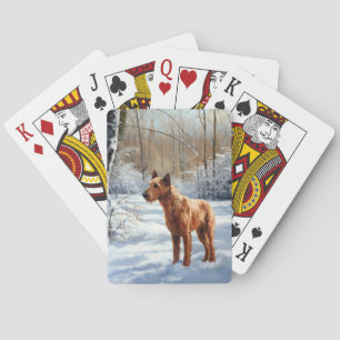Irish Terrier Låt det snöa jul Casinokort