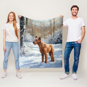 Irish Terrier Låt det snöa jul Fleecefilt