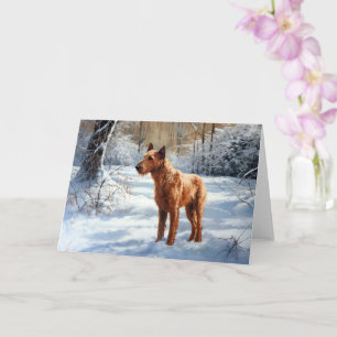 Irish Terrier Låt det snöa jul Kort