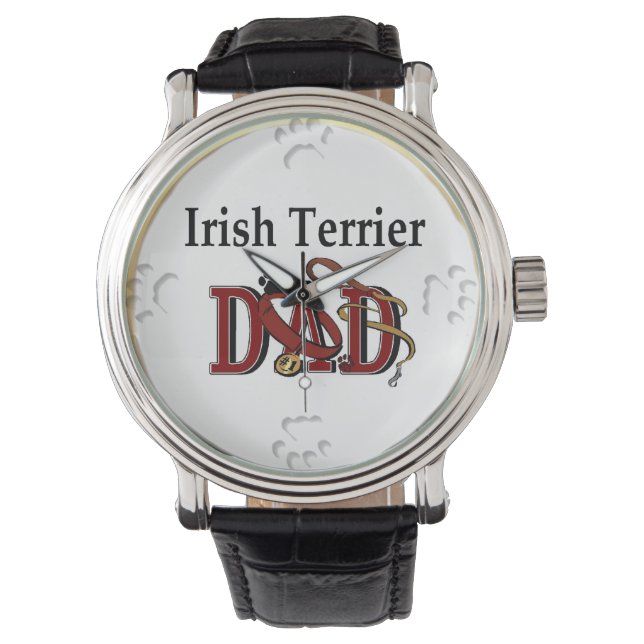 Irish Terrier Pappa Gifts Armbandsur (Framsida)