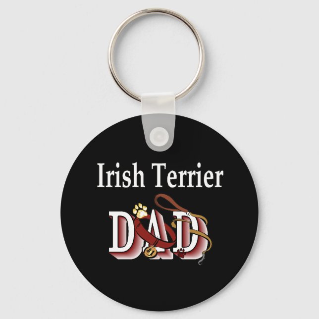 Irish Terrier pappa Keychain Nyckelring (Framsida)
