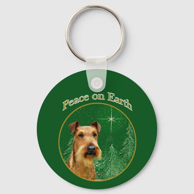Irish Terrier Peace Keychain Nyckelring (Framsida)