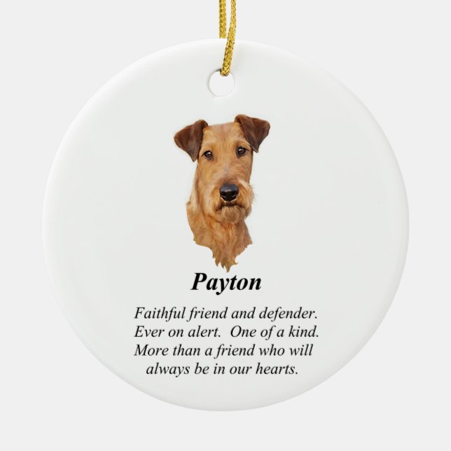 Irish Terrier Rainbow Bridge Ceramic Ornament (Framsidan)