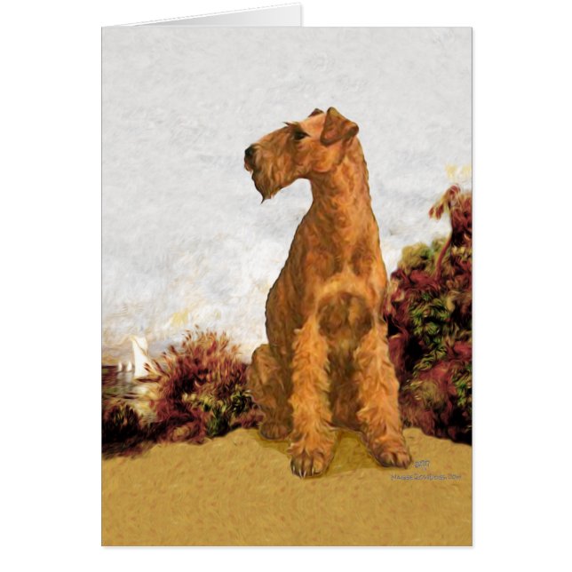 Irish Terrier Seaside Hälsningskort (Framsidan)