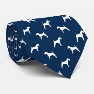 Irish Terrier Silhouettes Mönster Blue och White Slips