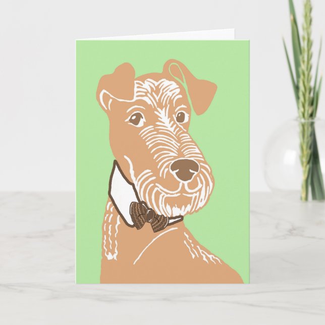 Irish Terrier Wearing a Bowtie Greeting Card Kort (Framsida)