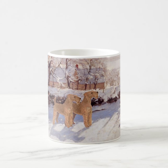 Irish Terriers in Winter Kaffemugg (Center)