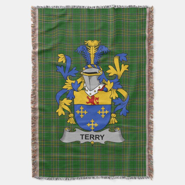 Irish Terry Jackar om Arm Family Crest Ireland Filt (Framsidan Vertikal)