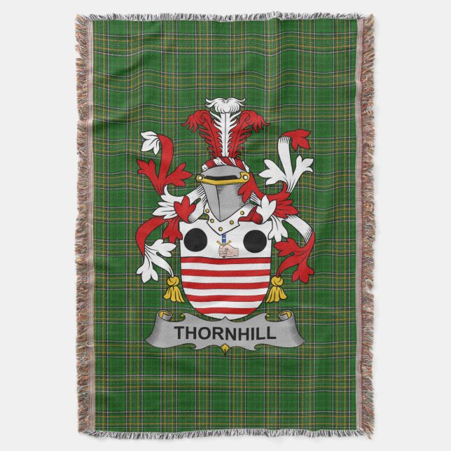 Irish Thornhill Jackar om Arm Family Crest Ireland Filt (Framsidan Vertikal)
