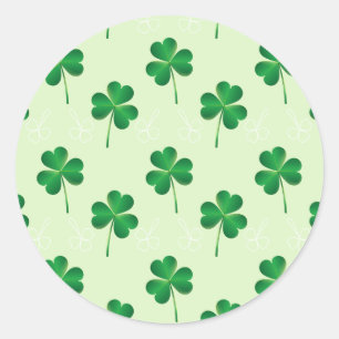 Irish three löv klöver mönster runt klistermärke