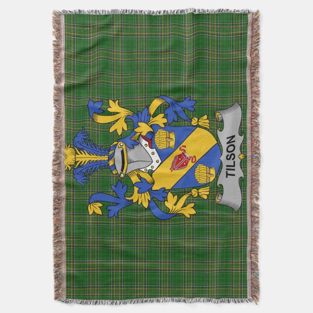 Irish Tilson Jackar om Arm Family Crest Ireland Filt (Framsidan Vertikal)