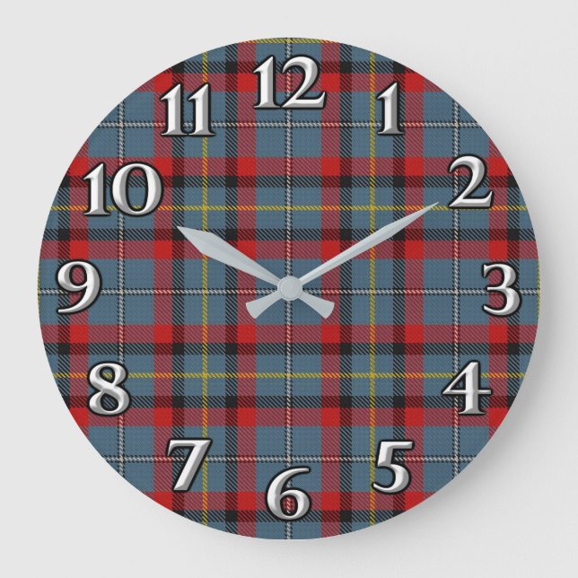 Irish Time Accents Klan MacNamara Tartan Stor Klocka (Framsida)