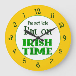 Irish Time Backwards Numbers Clock Stor Klocka