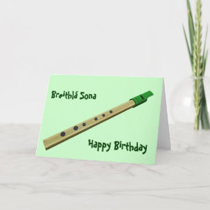 Irish Tin Whistle Birthday Card Kort