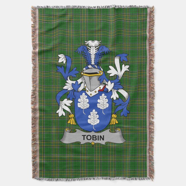 Irish Tobin Jackar Arm Family Crest Ireland Filt (Framsidan Vertikal)