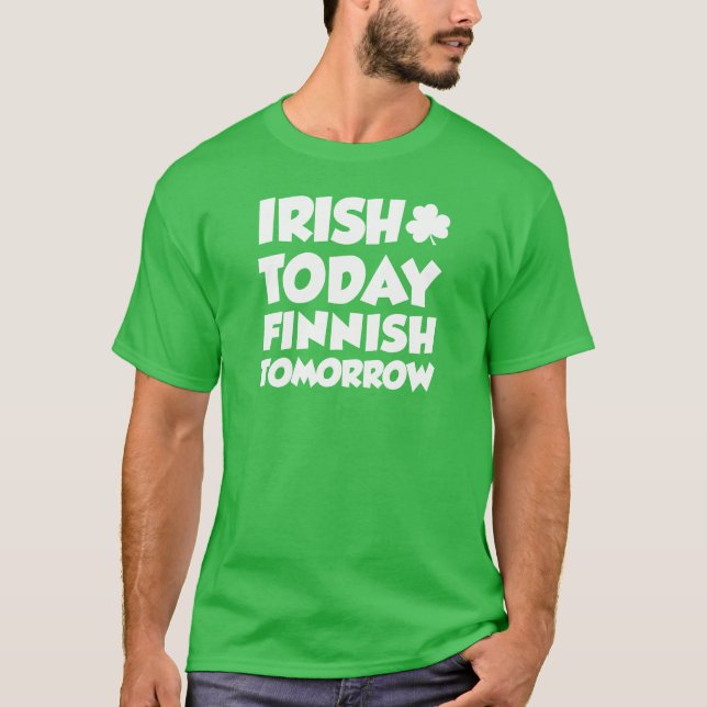 Irish Today finska Morgon ON ON MÖRK Tee Shirt (Framsida)