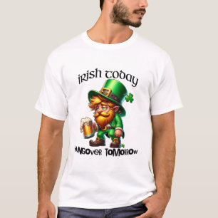 Irish Today Hungover imorgon St. Patrick's Day T Shirt