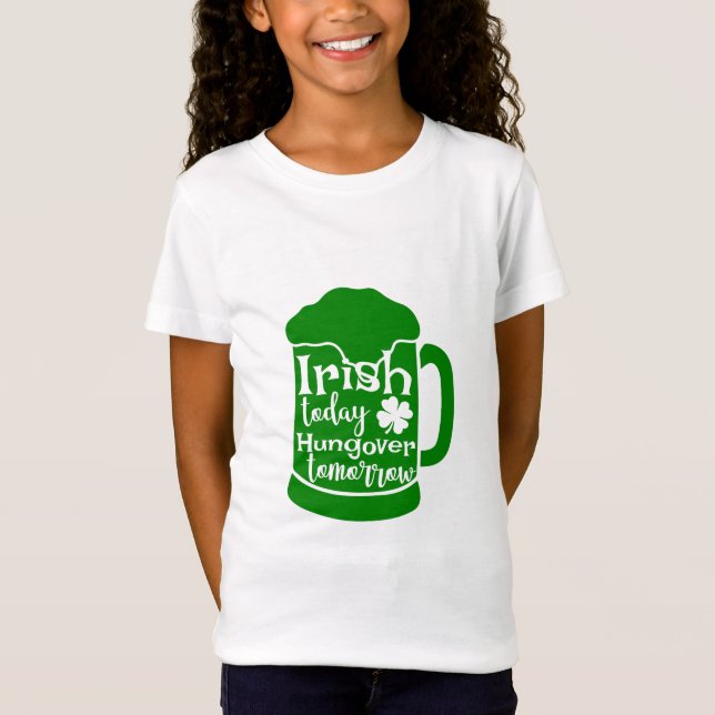 Irish Today, Hungover imorgon T Shirt (Framsida)