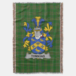 Irish Tomkins Jackar om Arm Family Crest Ireland Filt