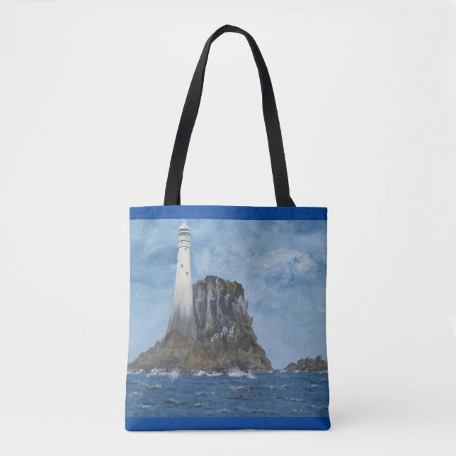 Irish Tote Bag, Fastnet Lighthouse, Kork Ireland Tygkasse (Framsida)