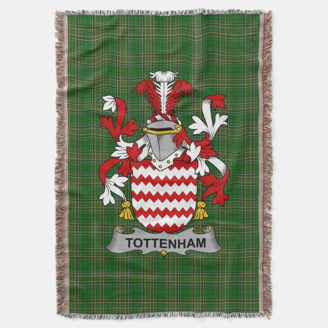 Irish Tottenham Jackar om Arm Family Crest Ireland Filt (Framsidan Vertikal)