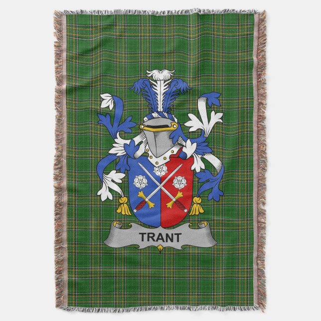 Irish Trant eller Trent Jackar Arm Family Crest Ir Filt (Framsidan Vertikal)